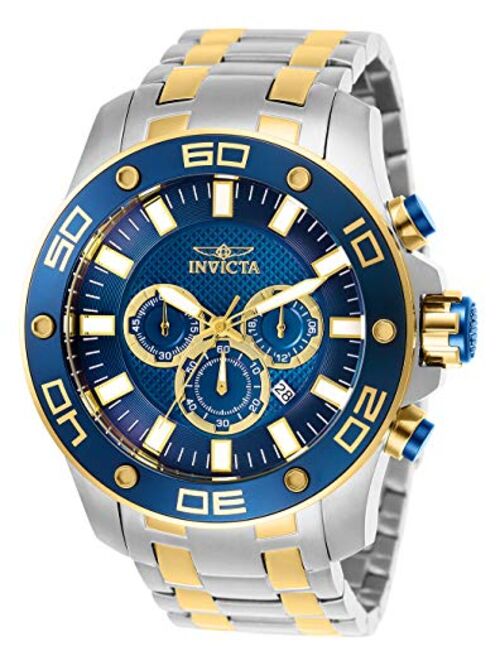 Invicta Men's 26082 Pro Diver Scuba Quartz Watch with Stainless Steel Strap, Two-Tone, 30