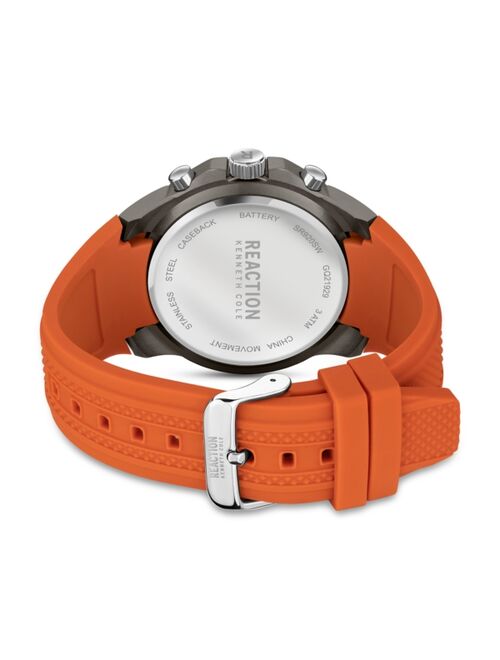 Kenneth Cole Reaction Men's Chrono 3 Eyes Date Orange Silicon Strap Watch, 48mm