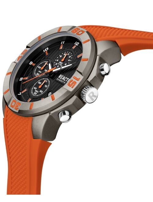 Kenneth Cole Reaction Men's Chrono 3 Eyes Date Orange Silicon Strap Watch, 48mm