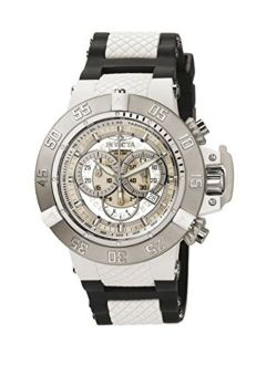 Men's 0924 Subaqua Noma III Japanese Quartz Watch with Silicone Strap, White and Black, 29