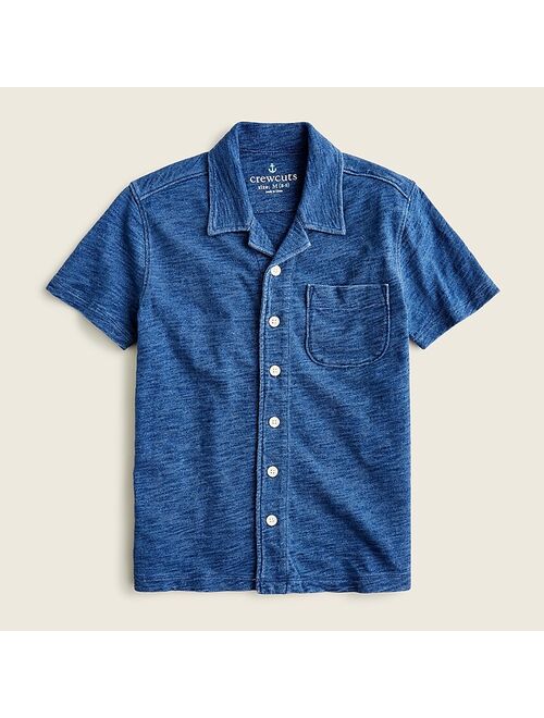 J.Crew Boys' short-sleeve indigo camp shirt