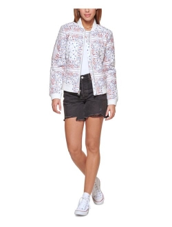 Women's Diamond Quilted Bomber Jacket