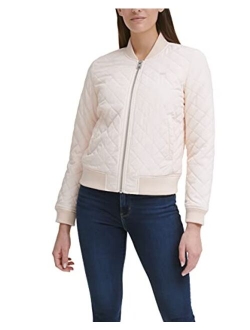 Women's Diamond Quilted Bomber Jacket