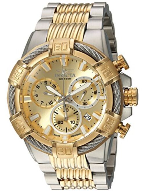 Invicta Men's Bolt Quartz Watch with Two-Tone-Stainless-Steel Strap, 16 (Model: 25864 & 25513)