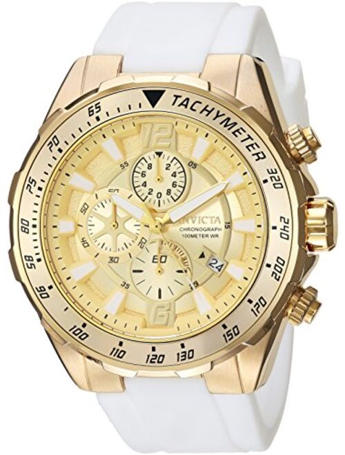 Invicta Men's 'Aviator' Quartz Stainless Steel and Silicone Strap Watch, White, Black, 26 (Model: 21741, 24578)