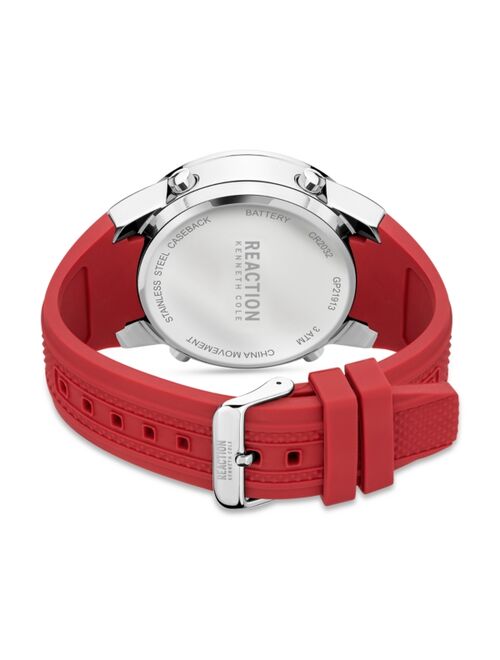 Kenneth Cole Reaction Men's Digital Red Silicon Strap Watch, 49mm