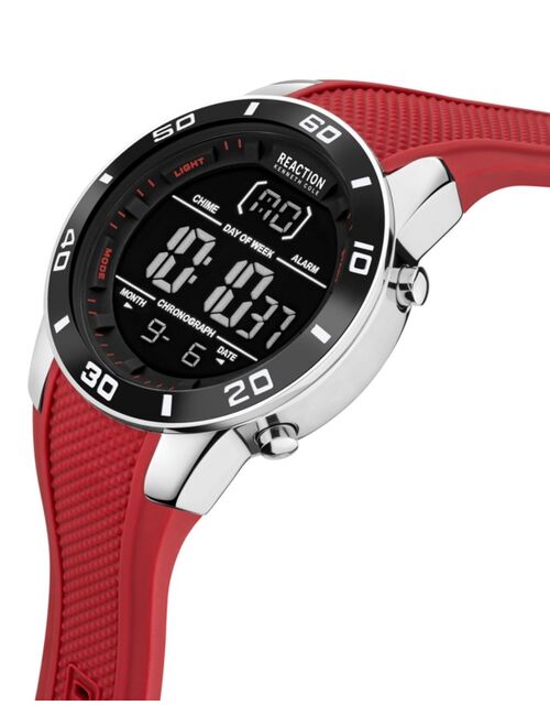 Kenneth Cole Reaction Men's Digital Red Silicon Strap Watch, 49mm