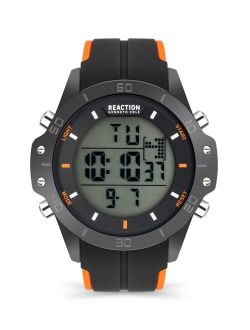 Men's Digital Blue Silicon Strap Watch, 46mm