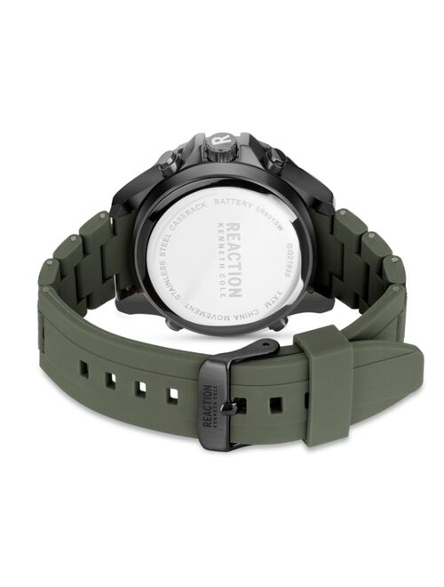 Kenneth Cole Reaction Men's Chrono 3 Eyes Date Green Plastic Strap Watch, 46mm