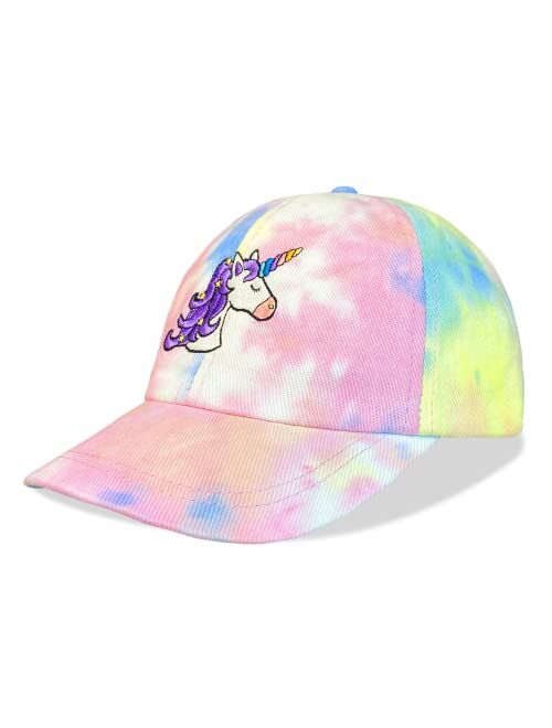 accsa Girls Baseball Cap Kids Trucker Hat Tie-Dye Unicorn Baseball Hats Girls Cute Unicorn Hats with Snapback for Summer