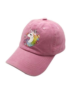 Waldeal Girls' Adjustable Cute Unicorn Hats, Baseball Cap for 3-12 Years