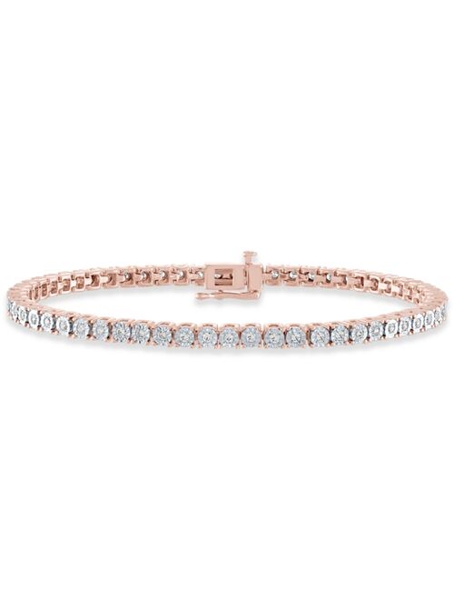 Macy's Diamond Tennis Bracelet (1 ct. t.w.) in Sterling Silver, 14k Gold-Plated Sterling Silver, or 14k Rose Gold-Plated Sterling Silver