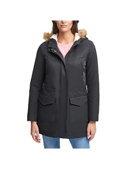 Women's Sherpa Lined Mid-Length Performance Parka Jacket (Standard and Plus)