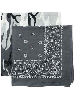 Men's 100% Cotton Multi-Purpose Bandana Gift Sets Headband, Wrap, Protective Coverage