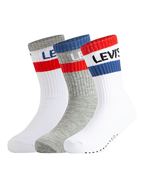 Levi's baby-boys Regular Cut Crew Gripper Socks (3-pack)