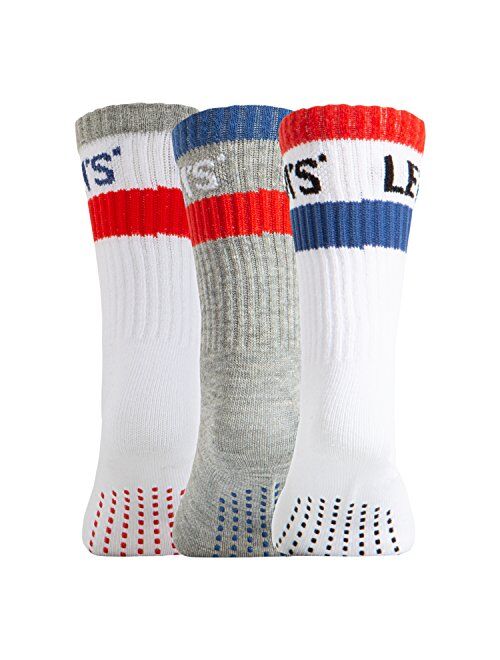 Levi's baby-boys Regular Cut Crew Gripper Socks (3-pack)