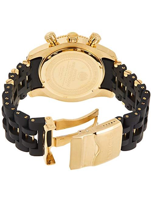 Invicta Men's 0140 Sea Spider Collection 18k Gold Ion-Plated and Black Polyurethane Watch