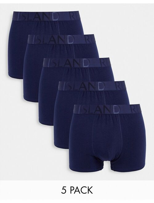 River Island 5-pack boxer briefs in navy