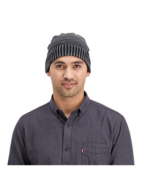 Levi's unisex-adult Classic Warm Winter Knit Beanie Hat Cap Fleece Lined for Men and Women Beanie Hat