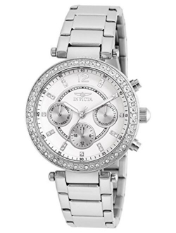 Women's 21386 Angel Stainless Steel Crystal-Accented Bracelet Watch