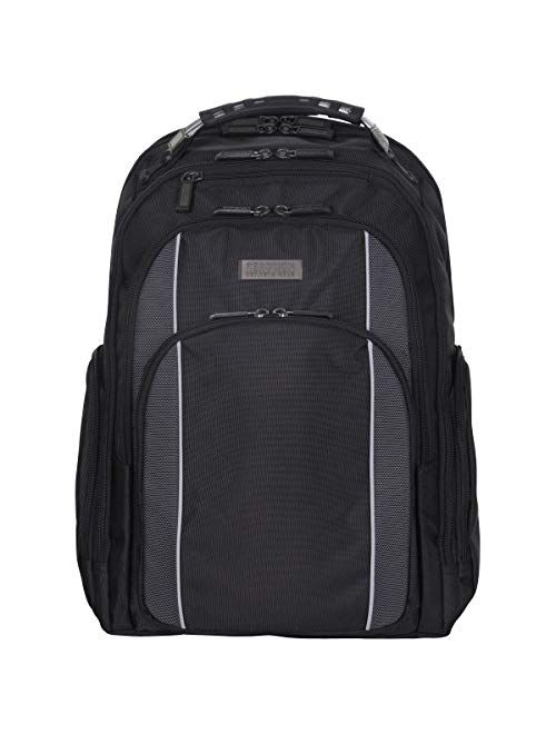 Kenneth Cole Reaction Travelier Multi-Pocket Laptop & Tablet Business, School, & Travel Backpack Bag, Charcoal, One Size