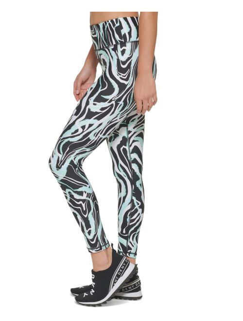 DKNY Sport Marble-Print 7/8-Leggings