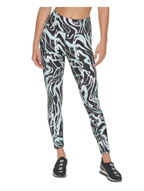 DKNY Sport Marble-Print 7/8-Leggings