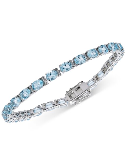 Macy's Blue Topaz Oval Tennis Bracelet (12 ct. t.w.) in Sterling Silver