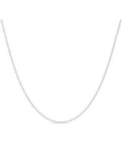 KEZEF Children's Sterling Silver Chain Necklace for Girls or Boys - 14 inch - Box or Cable Link Chain