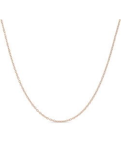 KEZEF Children's Sterling Silver Chain Necklace for Girls or Boys - 14 inch - Box or Cable Link Chain