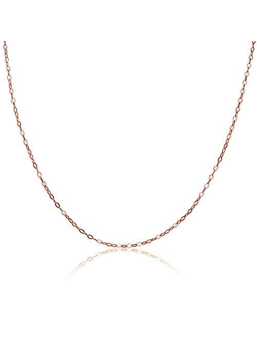 Hoops & Loops Sterling Silver 0.90mm Thin Delicate Cable Chain Necklace, 16, 18, 20, 24, or 30 Inches