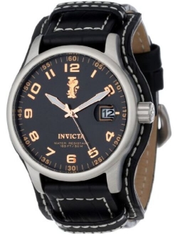 Men's I-Force Stainless Steel Swiss-Quartz Watch with Leather Strap, Black, 24 (Model: 0764, 6104, 12975)