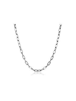 Verona Jewelers 925 Sterling Silver 3MM 4.5MM 5.5MM Mariner Anchor Link Chain Necklace- Square Link Cable Link Necklace Chain, Twist Link Necklace, Rolo Chain Necklace