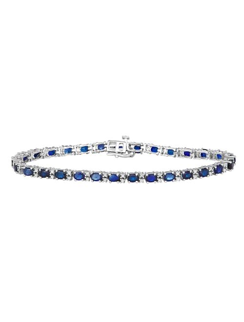 Sterling Silver 1/2 Carat T.W Diamond & Gemstone Bracelet