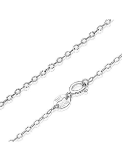 Sea Of Ice Sterling Silver 1mm Thin Delicate Flat Cable Chain Necklace, All Size 14-36 inch