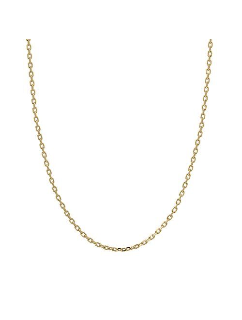 Honolulu Jewelry Company 14K Solid Yellow Gold Cable Chain Necklace