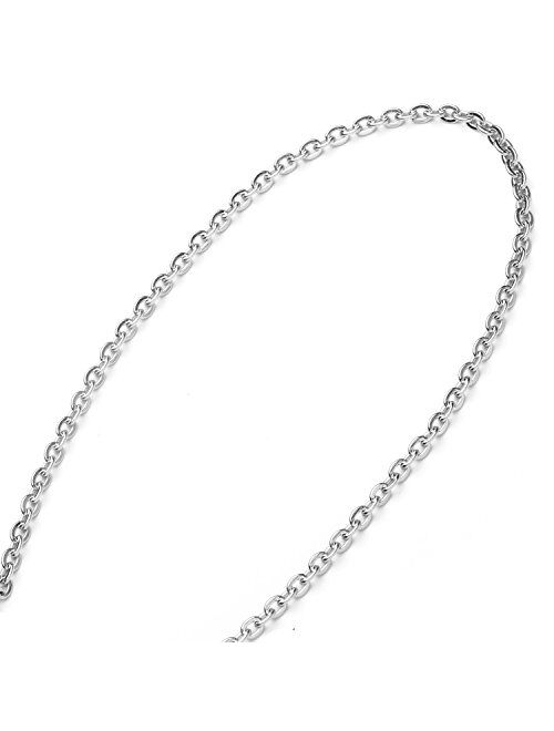 AmyRT Jewelry 3mm Titanium Steel Cable Chain Silver Necklaces for Women 16 to 30 Inches