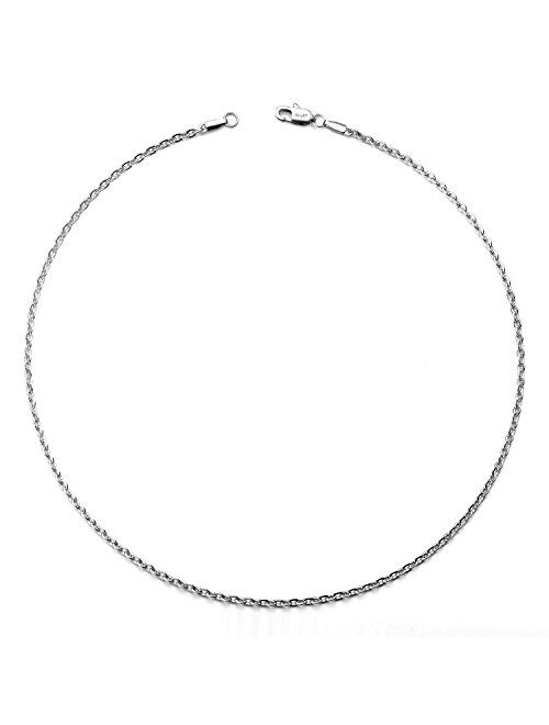 AmyRT Jewelry 3mm Titanium Steel Cable Chain Silver Necklaces for Women 16 to 30 Inches