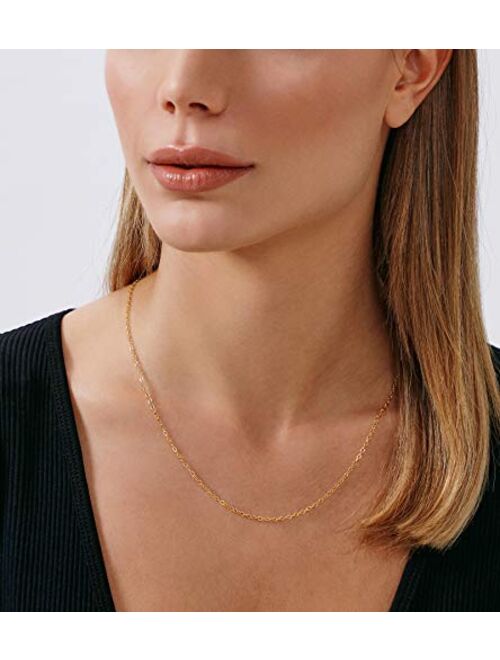 Jewelry Atelier Gold Chain Necklace Collection - 14K Solid Yellow Gold Filled Cable/Pendant Link Chain Necklaces for Women and Men with Different Sizes (2.0mm, 2.7mm, or 