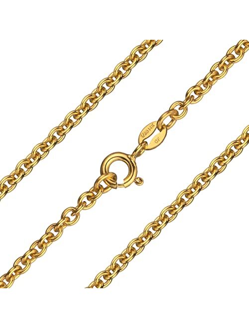 Ariana Lucci 14K Gold Filled Italian Cable Chain Necklace for Women and Men, Made in Italy, Non Tarnish 3mm Classic Rolo Belcher Link Chain, Choose Length 16"-36"