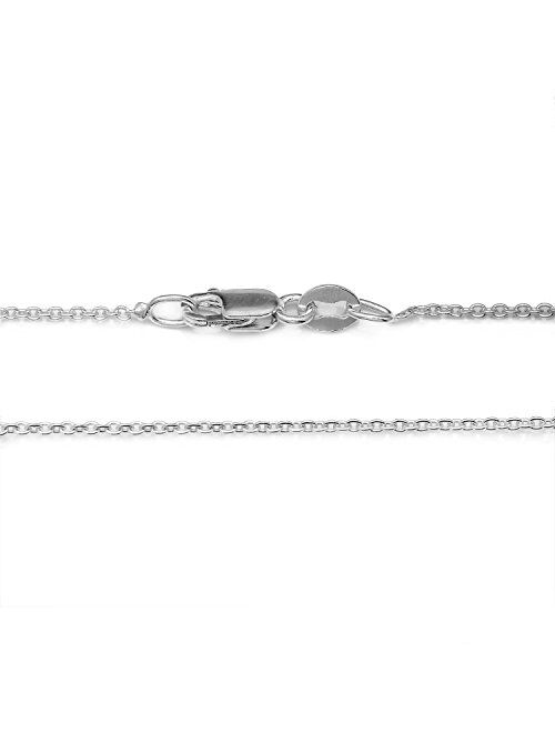 Designer Sterling Silver 925 Sterling Silver .8MM Cable Chain Lobster Claw Clasp 16-30"