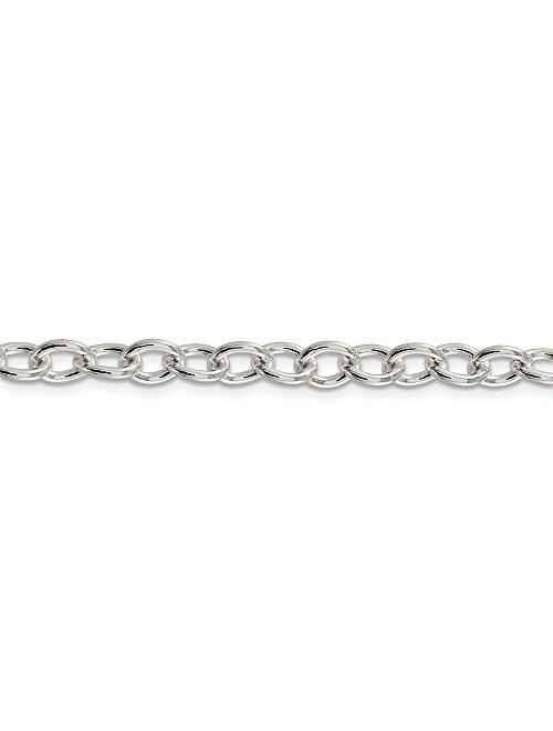 Ice Carats 925 Sterling Silver 6.8mm Oval Link Cable Chain Necklace 24 Inch Pendant Charm Fine Jewelry For Women Gifts For Her