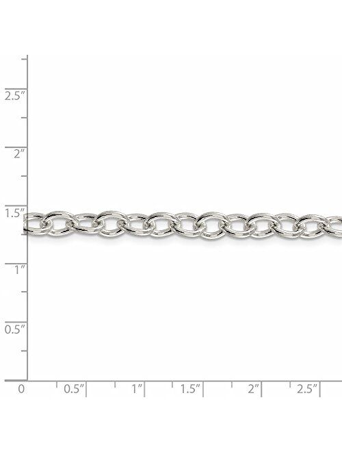 Ice Carats 925 Sterling Silver 6.8mm Oval Link Cable Chain Necklace 24 Inch Pendant Charm Fine Jewelry For Women Gifts For Her