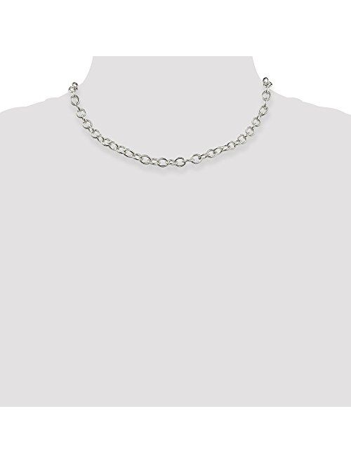 Ice Carats 925 Sterling Silver 6.8mm Oval Link Cable Chain Necklace 24 Inch Pendant Charm Fine Jewelry For Women Gifts For Her