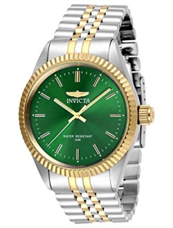 Men's Specialty Quartz Watch with Stainless Steel Strap, Green/Blue Dial, Two Tone, 22 (Model: 29379, 29380)