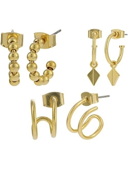 3-Pack Collector Hoop Earrings Set