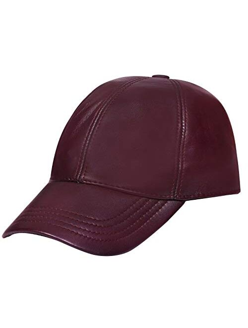 Infinity Leather Men's and Women's Real Nappa Leather Adjustable Golf Snapback Plain Baseball Cap