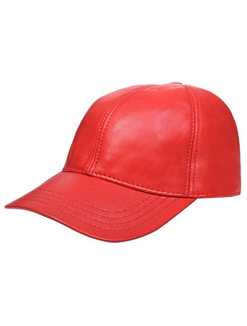 Infinity Leather Men's and Women's Real Nappa Leather Adjustable Golf Snapback Plain Baseball Cap