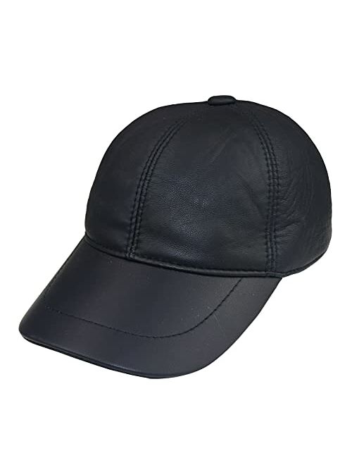 Infinity Leather Men's and Women's Real Nappa Leather Adjustable Golf Snapback Plain Baseball Cap