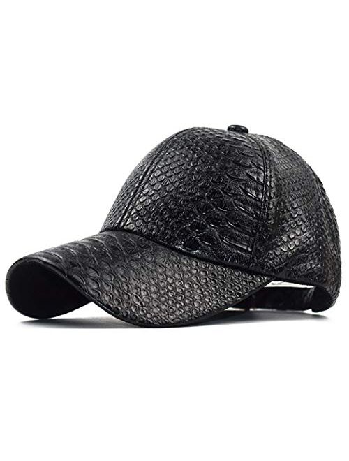 INOGIH Snakeskin-Leather Baseball-Cap Unisex Casual-Dad-Hat Adjustable Snapback for Women Men